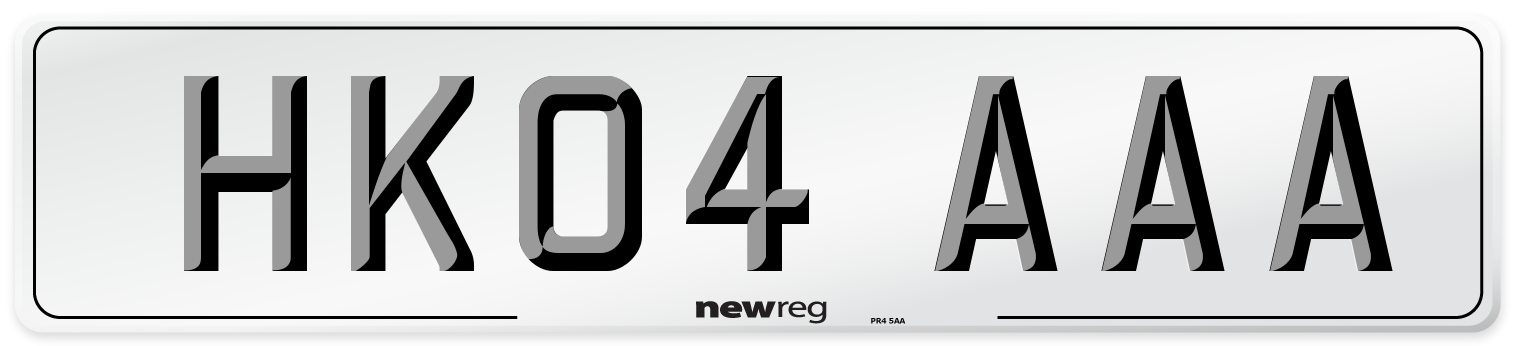 HK04 AAA Number Plate from New Reg